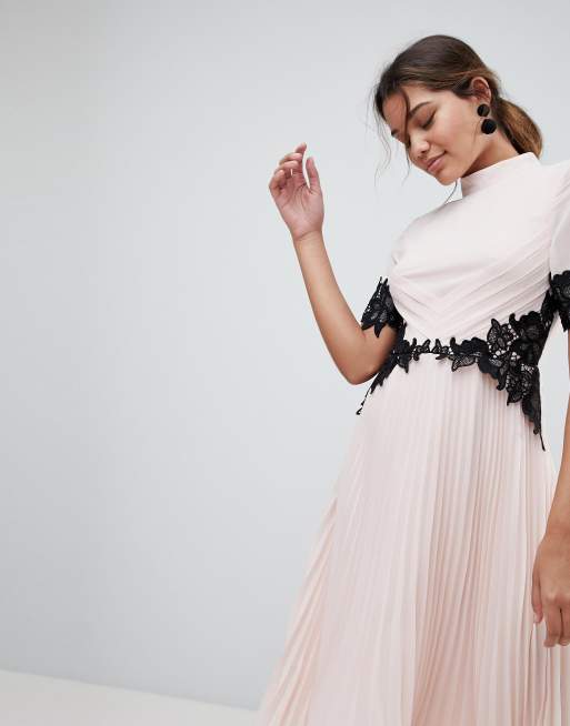 ASOS - Robe mi-longue avec taille en dentelle et plis, 3 de 4