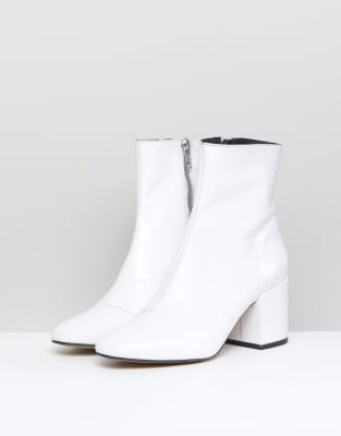 white block heel boot