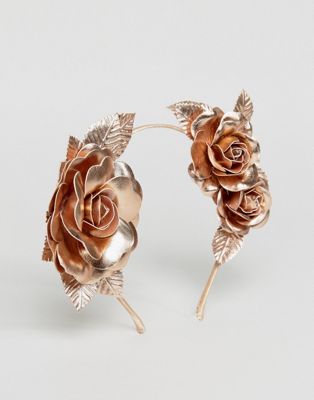 rose gold flower headband