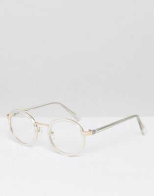 clear frame circle glasses