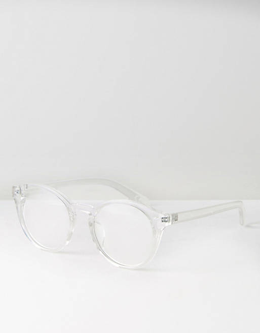 ASOS Round Clear Lens Glasses With Clear Frame