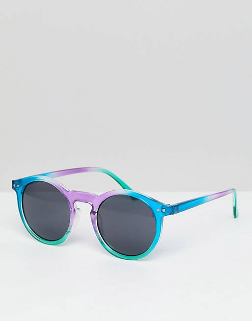 ASOS Round Sunglasses In Multi Coloured Frame With Black Lens | ASOS