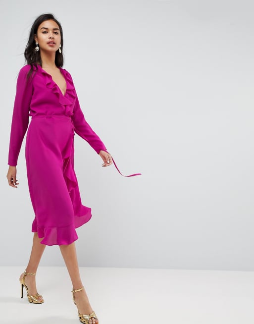 Asos store magenta dress