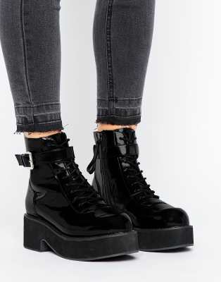 asos chunky lace up boots