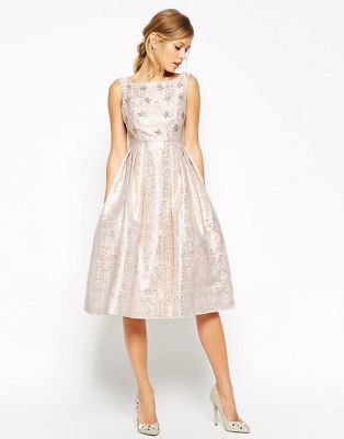ASOS | ASOS SALON Crystal Bodice Jacquard Prom Dress