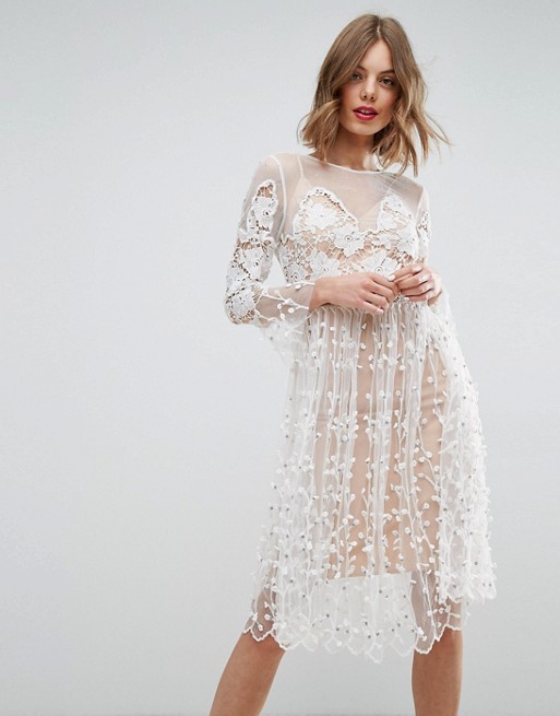 ASOS | ASOS SALON Lace Smock Mini Dress