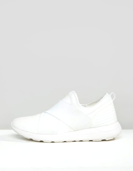 ASOS Scarpe da ginnastica bianche con elastici e dettagli in gomma ASOS