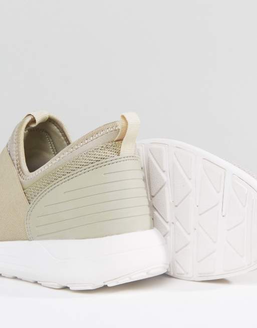ASOS Scarpe da ginnastica grigio pietra con elastico e dettaglio in gomma ASOS