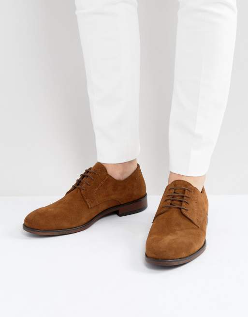 ASOS - Scarpe derby stringate scamosciate color cuoio con suola naturale