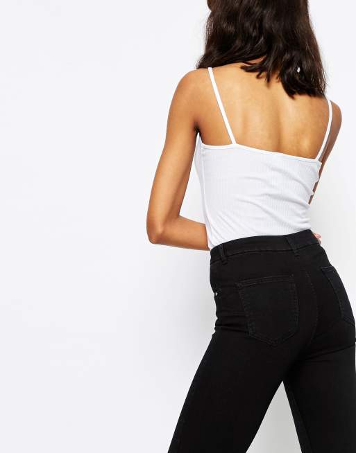 ASOS 'SCULPT ME' High Waisted Premium Jeans in Clean Black, 3 de 4