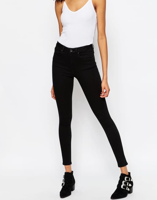 ASOS 'SCULPT ME' High Waisted Premium Jeans in Clean Black, 4 de 4