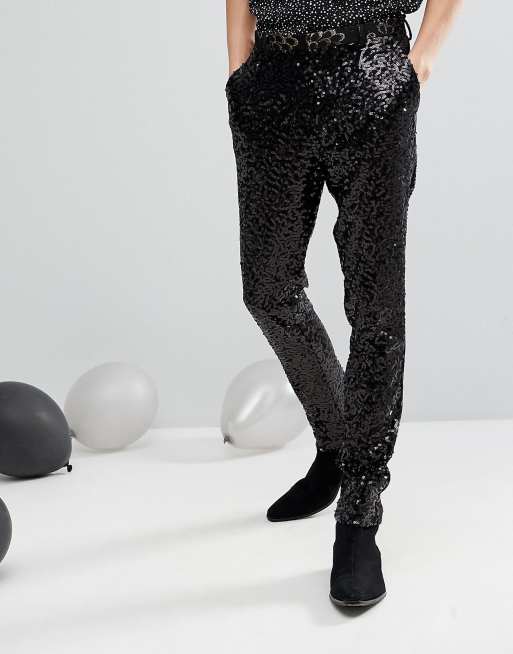 ASOS – Superenger, schwarzer Anzug mit Pailletten und goldener Verzierung, 2 von 2