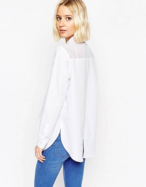 ASOS Sheer and Solid Shirt With Open Back