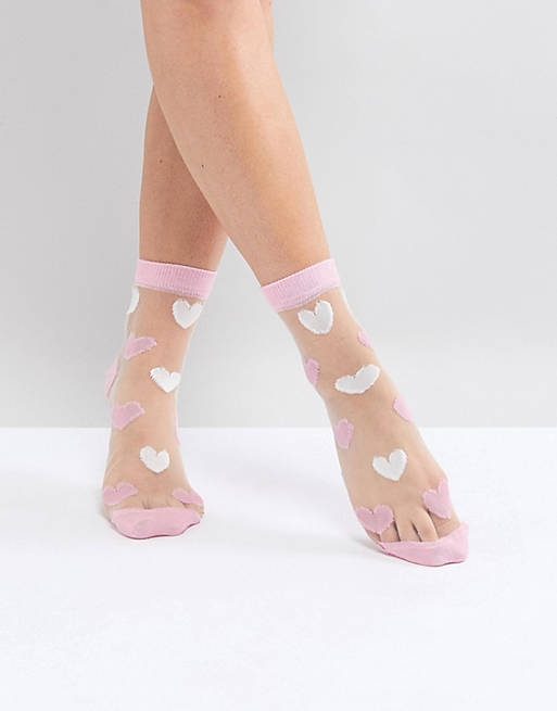 ASOS Sheer Heart Socks