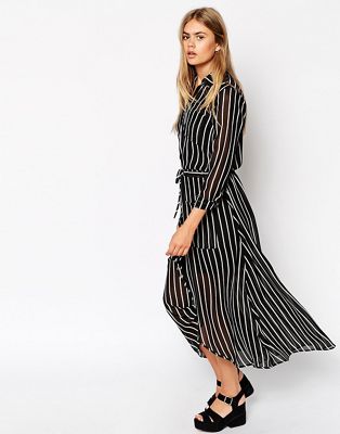 black and white striped dress asos
