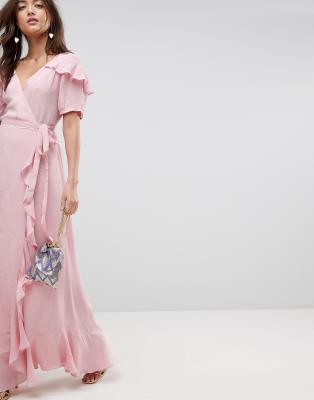 frill wrap maxi skirt