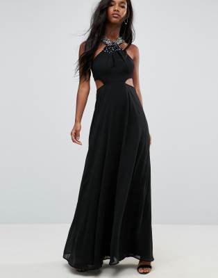 side cut long dress