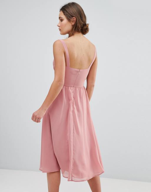 ASOS Side Cut Out Midi Dress with Cami Straps