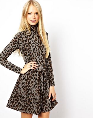 leopard skater dress