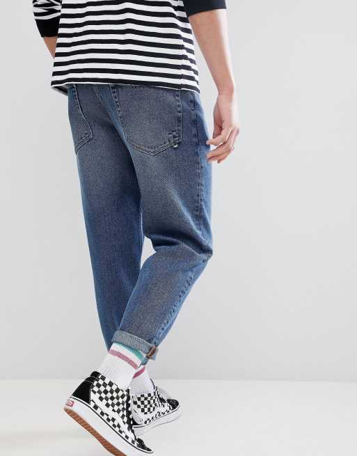 ASOS Skater Fit Jeans In Vintage Dark Wash