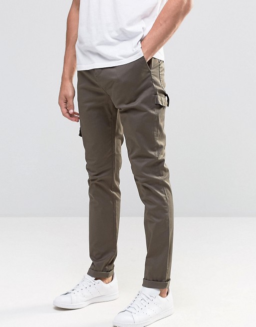 ASOS | ASOS Skinny Cargo Pants In Khaki