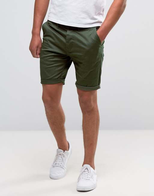 ASOS | ASOS Skinny Chino Shorts In Forest Green