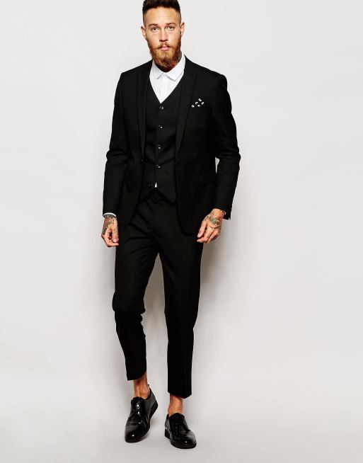 Skinny Fit Cropped Suit Pants