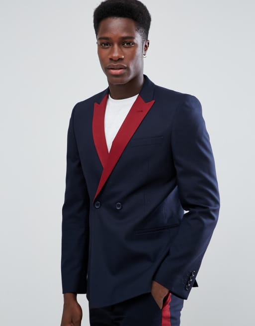 wine suit with double breasted vest