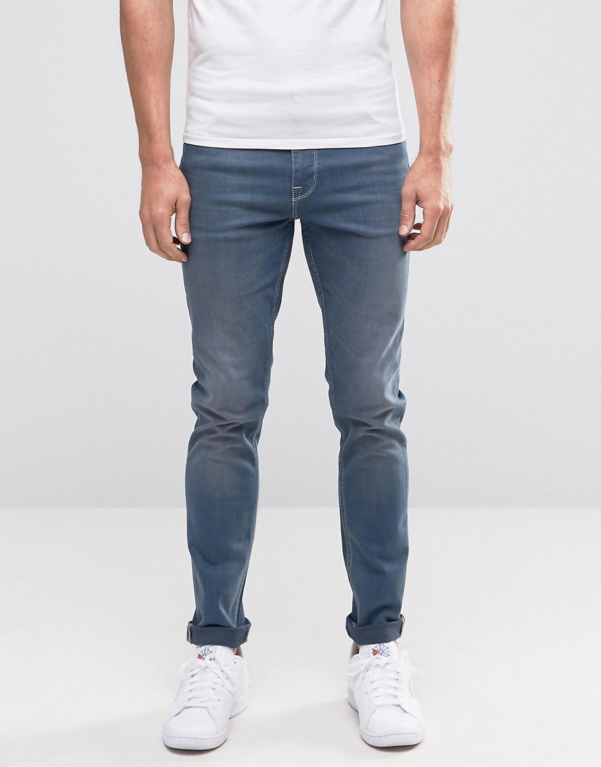 ASOS - Skinny jeans in blauwe wassing