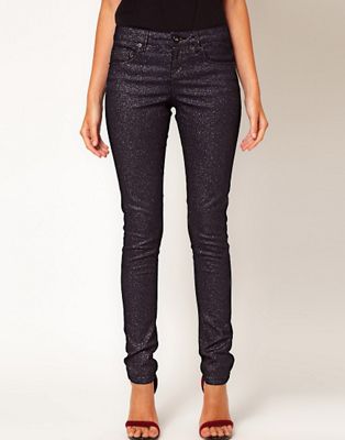 ASOS Skinny Jeans in Glitter Wetlook | ASOS