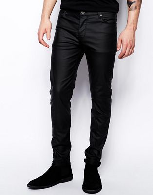 asos leather look jeans