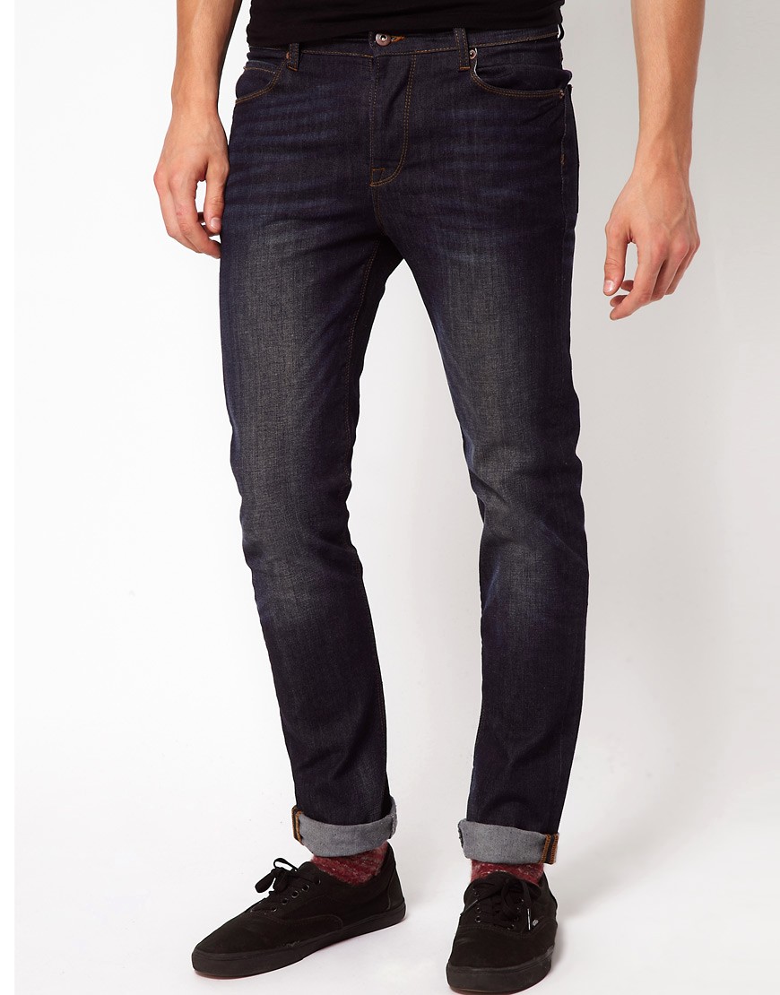 ASOS - Skinny jeans met dark wash-Blauw