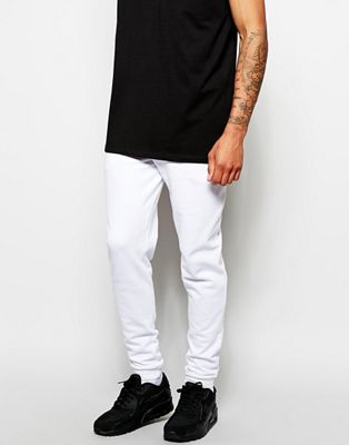 skinny white joggers