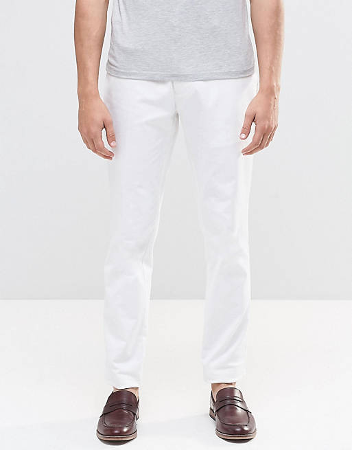 ASOS Skinny Smart Chino Trousers In White
