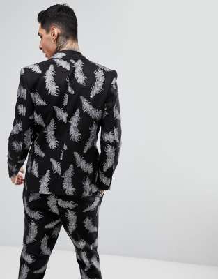 feather suit jacket