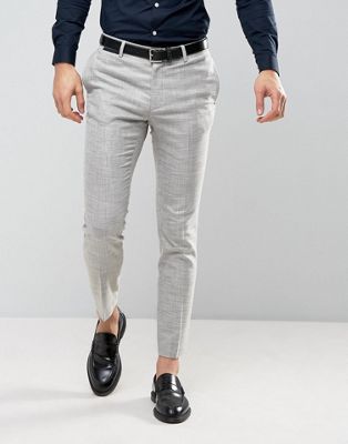 ASOS Skinny Suit Pant In Light Gray Texture | ASOS