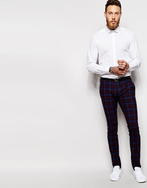 Mens plaid deals pants asos