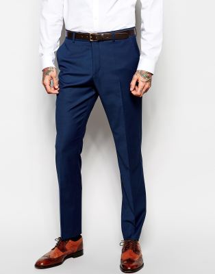 navy skinny suit trousers