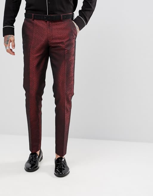 Red skinny hot sale dress pants