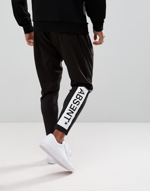 ASOS Skinny Tapered Polytricot Joggers With Text Print