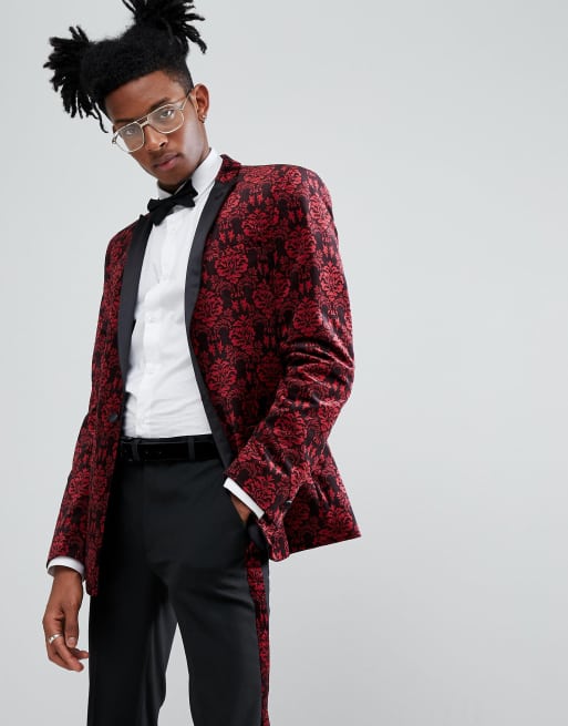 Red paisley dinner on sale jacket