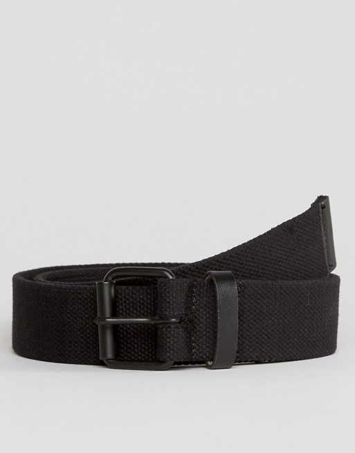 ASOS Slim Black Woven Belt With Distressing