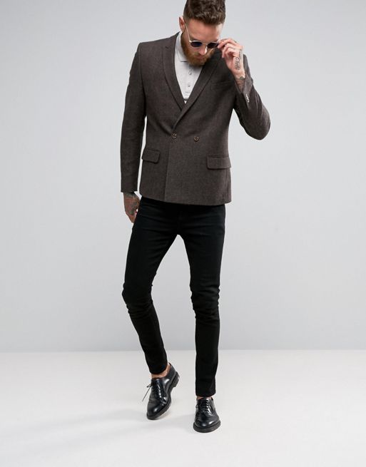 Asos Slim Fit Double Breasted Blazer With Gold Buttons, $117