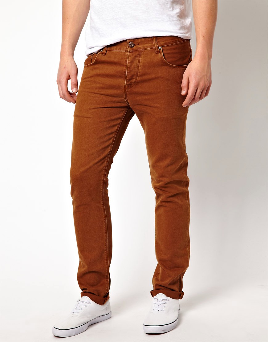 ASOS - Slim-fit jeans-Lichtbruin