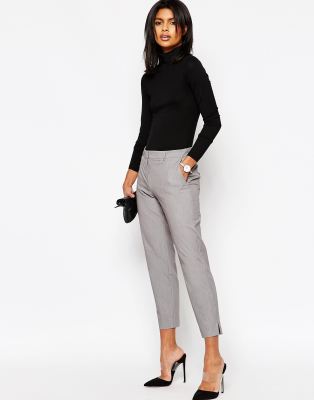 pants asos crop slim cropped grey match leg leggings