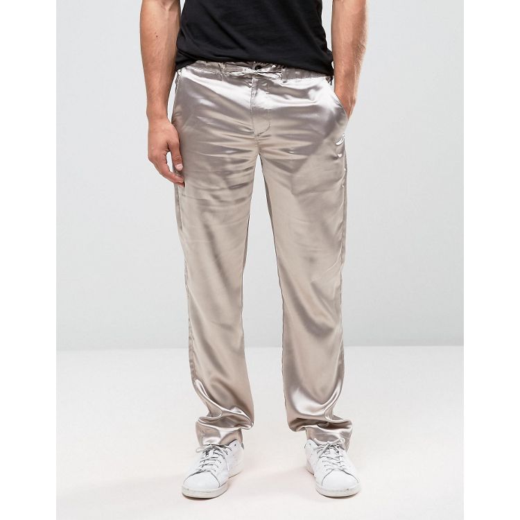 ASOS Skinny Smart Cropped Trousers In Cotton Sateen in White for Men