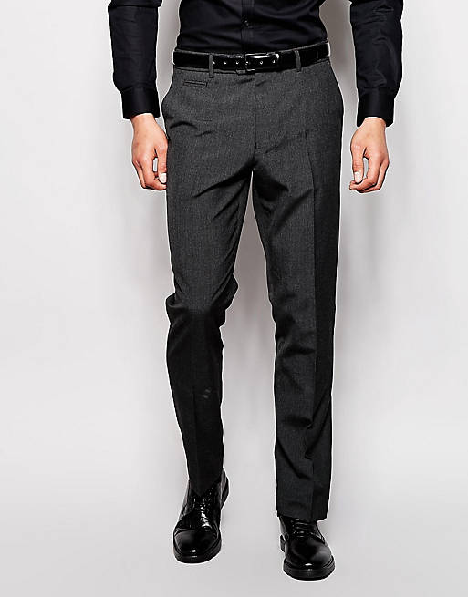 ASOS Slim Smart Work Trousers In Charcoal