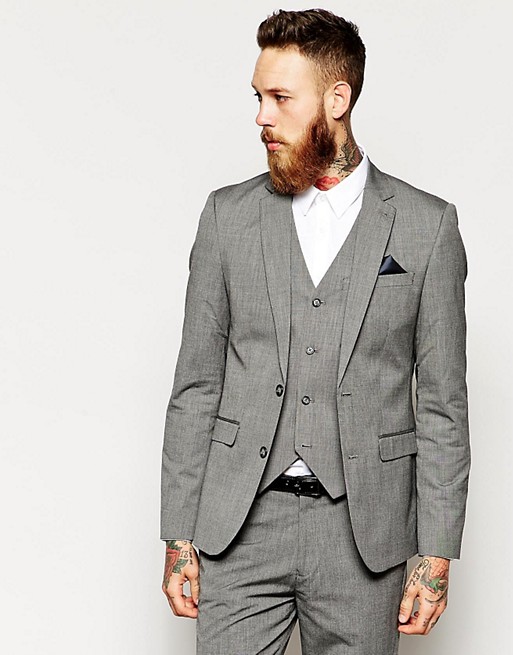ASOS | ASOS Slim Suit Jacket In Mid Grey