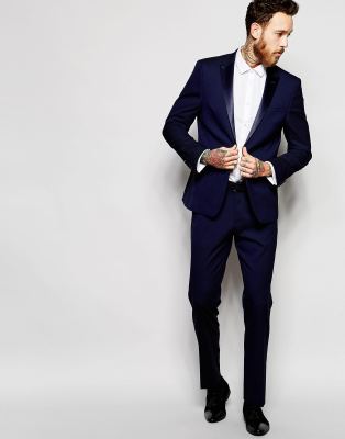 asos blue tuxedo