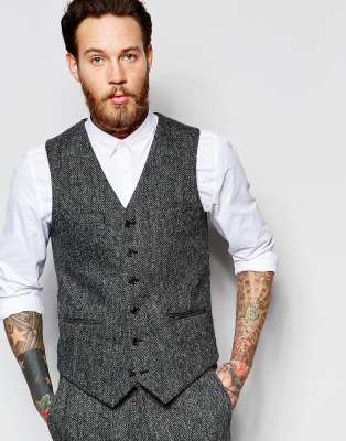 Tweed hotsell waistcoat asos